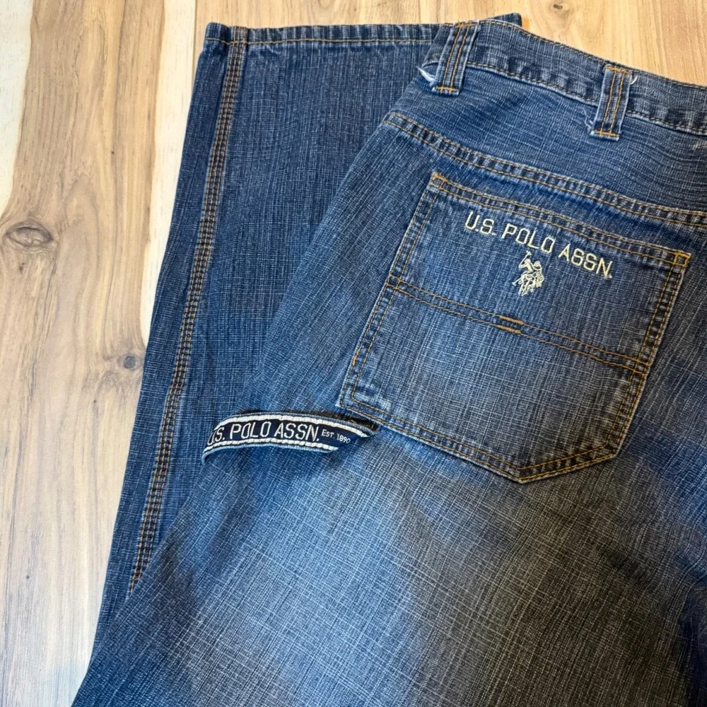 US Polo Assn Mens Jeans W38 L30 Dark Wash Denim‎ cargo vintage Y2K